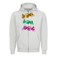 Dove Grey colorful candies Zipper Hoodie - AdoDesignShop