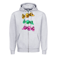Heather Grey colorful candies Zipper Hoodie - AdoDesignShop