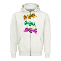 Oatmeal Heather colorful candies Zipper Hoodie - AdoDesignShop