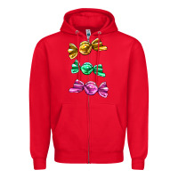 Red colorful candies Zipper Hoodie - AdoDesignShop