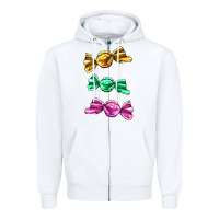 White colorful candies Zipper Hoodie - AdoDesignShop
