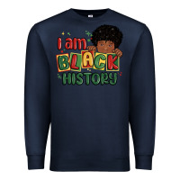 Navy i am black history black boy Premium Sweatshirt - MaliasSmallBusiness