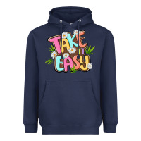 Navy take it easy Heavyweight Hoodie - MaliasSmallBusiness