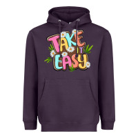 Plum take it easy Heavyweight Hoodie - MaliasSmallBusiness