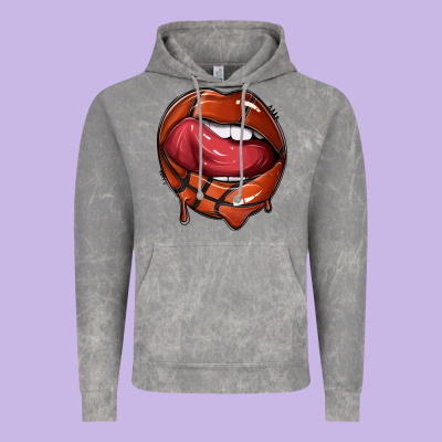 Sports Lips Basketball Vintage Hoodie Designed By Texasbilliewilder