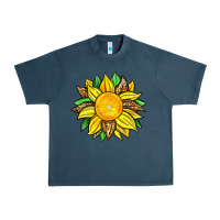 Midnight Navy lemon sunflower Urban Heavy Tee - Zillion Design Studio