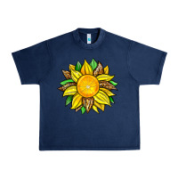 Navy lemon sunflower Urban Heavy Tee - Zillion Design Studio