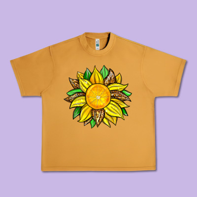 Lemon Sunflower Urban Heavy Tee Designed By Zillion Design Studio