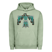 Pigment Oil Green Cowhide Aztec Thunderbird Urban Hoodie - Bettercallsaul