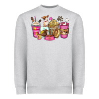 Heather Grey Chihuahua coffee cups Heavyweight Sweatshirt - Zillion Design Studio