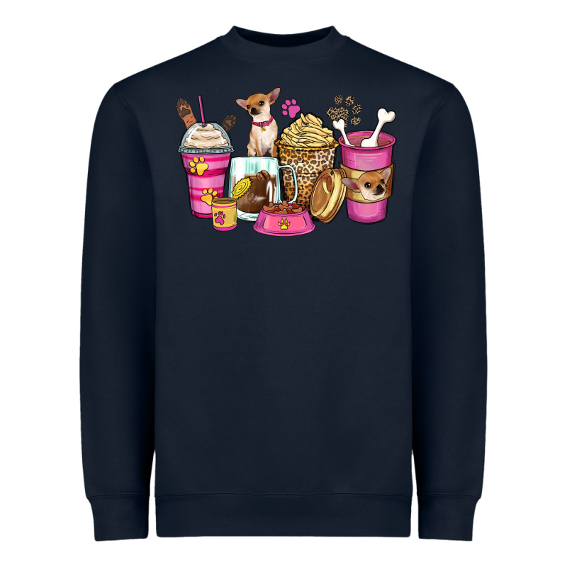 Chihuahua Coffee Cups Heavyweight Sweatshirt by Zillion Design Studio | Teevron