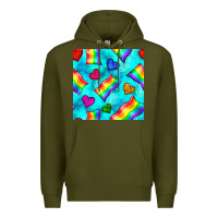 Army Green Pride lgbtq flags and leopard seamless pattern Premium Hoodie - BundleAndBundleShop
