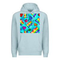 Blue Mist Pride lgbtq flags and leopard seamless pattern Premium Hoodie - BundleAndBundleShop