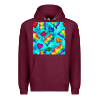 Burgundy Pride lgbtq flags and leopard seamless pattern Premium Hoodie - BundleAndBundleShop