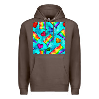 Coffee Pride lgbtq flags and leopard seamless pattern Premium Hoodie - BundleAndBundleShop