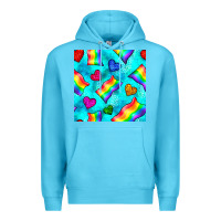 Ocean Blue Pride lgbtq flags and leopard seamless pattern Premium Hoodie - BundleAndBundleShop