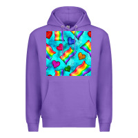 Purple Pride lgbtq flags and leopard seamless pattern Premium Hoodie - BundleAndBundleShop