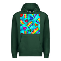 Sports Green Pride lgbtq flags and leopard seamless pattern Premium Hoodie - BundleAndBundleShop