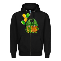 Black St Patrick's Day Gnomes Zipper Hoodie - Jasminsmagicworld