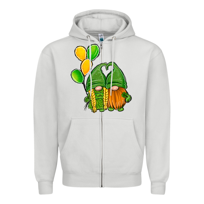 St Patrick's Day Gnomes Zipper Hoodie by Jasminsmagicworld | Teevron