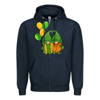 Navy St Patrick's Day Gnomes Zipper Hoodie - Jasminsmagicworld
