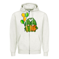 Oatmeal Heather St Patrick's Day Gnomes Zipper Hoodie - Jasminsmagicworld