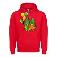 Red St Patrick's Day Gnomes Zipper Hoodie - Jasminsmagicworld
