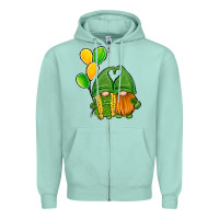 Seafoam St Patrick's Day Gnomes Zipper Hoodie - Jasminsmagicworld