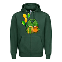 Sports Green St Patrick's Day Gnomes Zipper Hoodie - Jasminsmagicworld