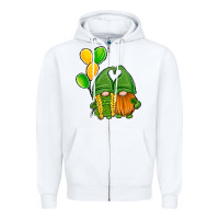 White St Patrick's Day Gnomes Zipper Hoodie - Jasminsmagicworld