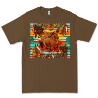 Cacao galloping horse serape sunflowers turquoise and saddles Premium Tee - Artiststas