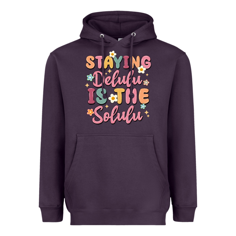 Staying Delulu Is The Solulu Heavyweight Hoodie by MaliasSmallBusiness | Teevron