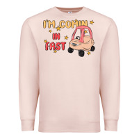 Pale Pink i'm comin in fast Premium Sweatshirt - MaliasSmallBusiness