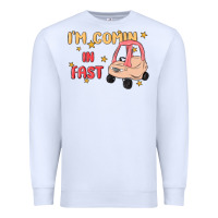 White i'm comin in fast Premium Sweatshirt - MaliasSmallBusiness