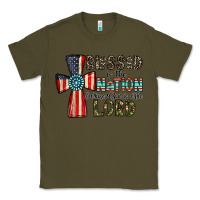Army Green blessed İs the nation whose god is the lord Classic Tee - CowhideDigitalArt