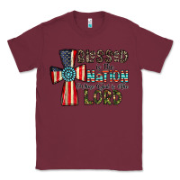 Burgundy blessed İs the nation whose god is the lord Classic Tee - CowhideDigitalArt