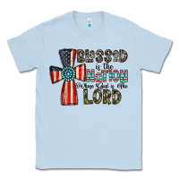 Dusty Blue blessed İs the nation whose god is the lord Classic Tee - CowhideDigitalArt