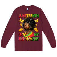 Burgundy juneteenth is my independence day Long Sleeve Tee - HRA Design Shop