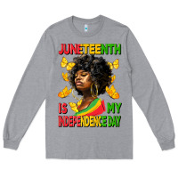 Heather Grey juneteenth is my independence day Long Sleeve Tee - HRA Design Shop