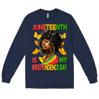 Navy juneteenth is my independence day Long Sleeve Tee - HRA Design Shop