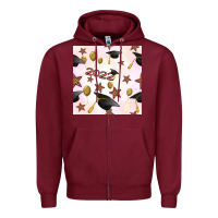 Burgundy 2022 to graduation seamless pattern Zipper Hoodie - BundleAndBundleShop
