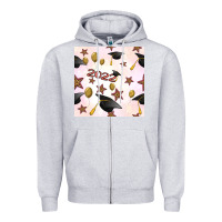Heather Grey 2022 to graduation seamless pattern Zipper Hoodie - BundleAndBundleShop