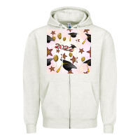 Oatmeal Heather 2022 to graduation seamless pattern Zipper Hoodie - BundleAndBundleShop