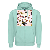 Seafoam 2022 to graduation seamless pattern Zipper Hoodie - BundleAndBundleShop