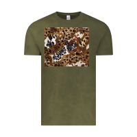 Vintage Olive leopard and cowhides Vintage Tee - BarkalooDesign