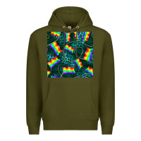 Army Green Pride lgbtq flags with leopard seamless pattern Premium Hoodie - BundleAndBundleShop