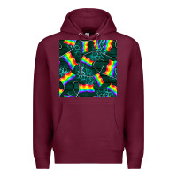 Burgundy Pride lgbtq flags with leopard seamless pattern Premium Hoodie - BundleAndBundleShop