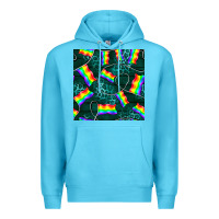 Ocean Blue Pride lgbtq flags with leopard seamless pattern Premium Hoodie - BundleAndBundleShop