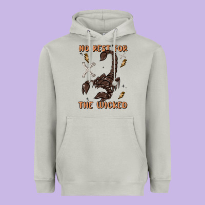 No Rest For The Wicked Heavyweight Hoodie Designed By Maliassmallbusiness