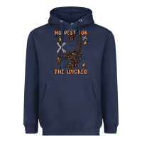 Navy no rest for the wicked Heavyweight Hoodie - MaliasSmallBusiness